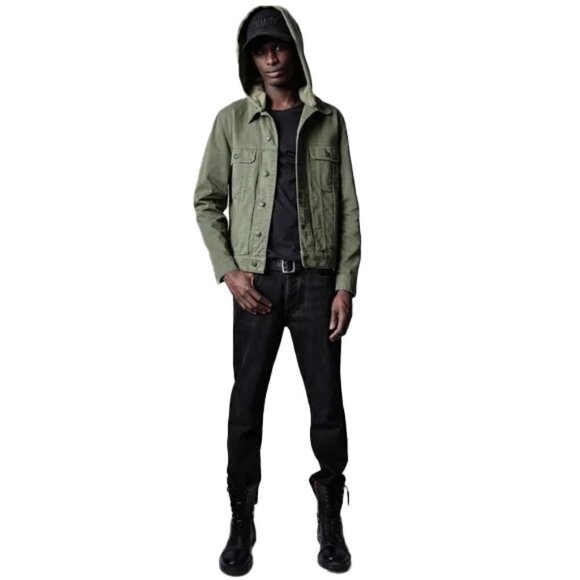 🔥 🆕 ZADIG & VOLTAIRE Base Denim Hooded Jacket size XL